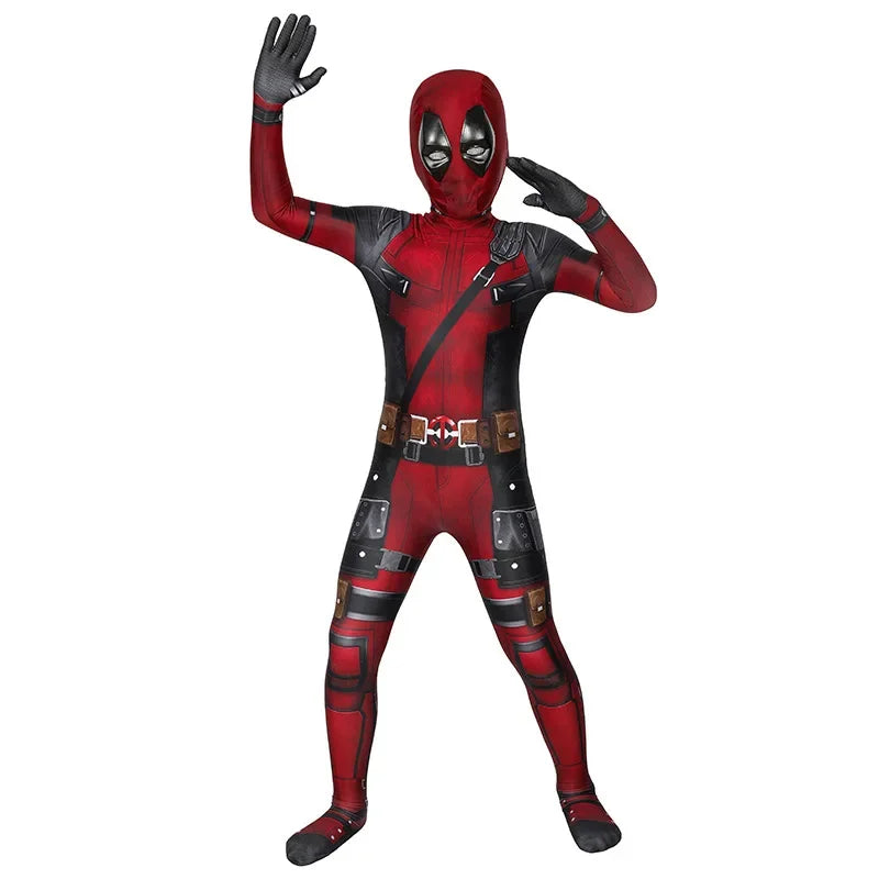 Adult Deadpool Costume Deadpool Kids Suit Cosplay Mask Suit Superhero Child Jumpsuit Halloween Costume Child Jumpsuit Kid Set
