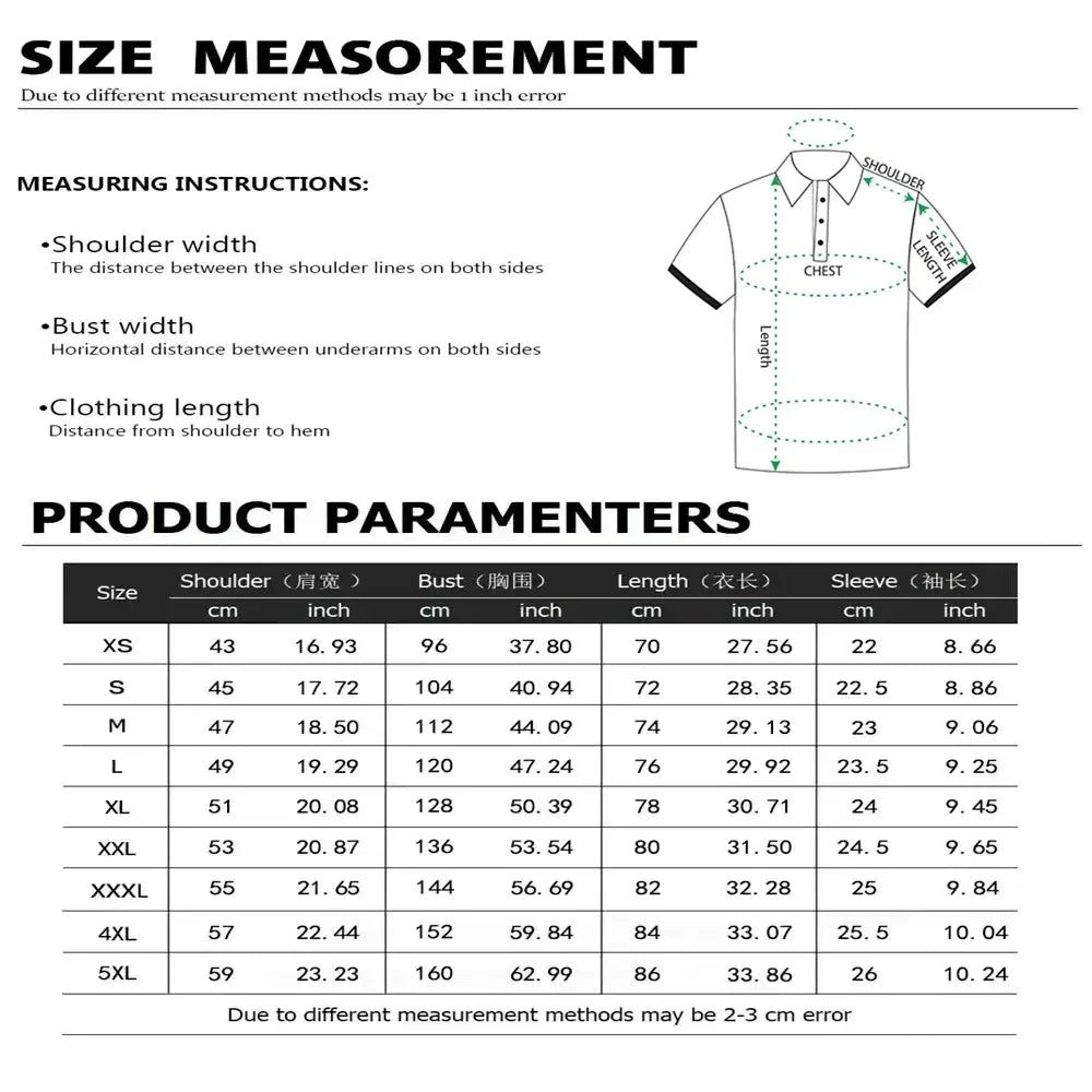 3D Printed Short-Sleeved Polo Shirt Casual High-Quality Sports Fashion T-Shirt with Collar