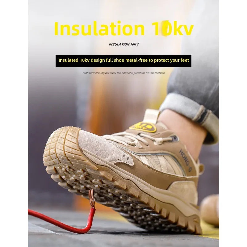 Lightweight Steel Toe Cap Shoes 10KV Anti Slip Comfortable Wear-Resistant Insulation Anti Smashing Piercing for Safety Workwear