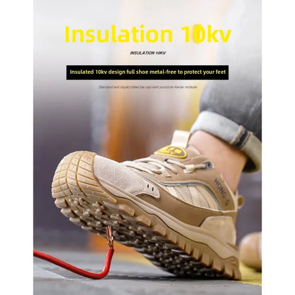 Lightweight Steel Toe Cap Shoes 10KV Anti Slip Comfortable Wear-Resistant Insulation Anti Smashing Piercing for Safety Workwear