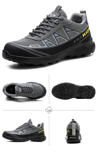 Fashion Sports Shoes Work Boots Puncture-Proof Safety Shoes Men Steel Toe Shoes Security Protective Shoes Indestructible