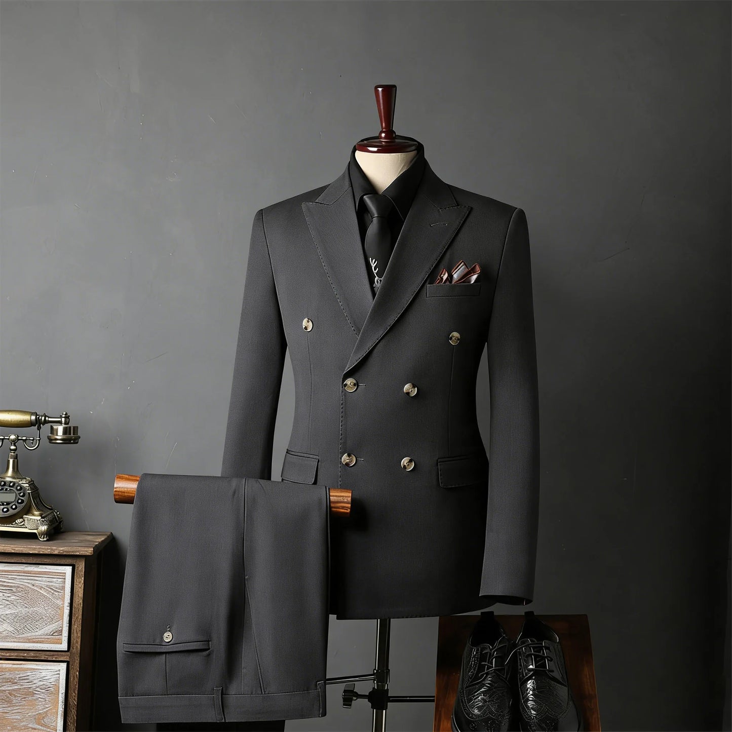 New Classic Business Men's 2-Piece Suit Jacket Pants Slim Fit Groom Formal Event Men Clothing Temperament Wedding Dating Office