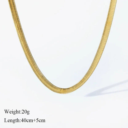 316L Stainless Steel Metal Chain Necklace For Women Fashion 18K Gold Plated Neck Chain Waterproof Jewelry Lady Gift