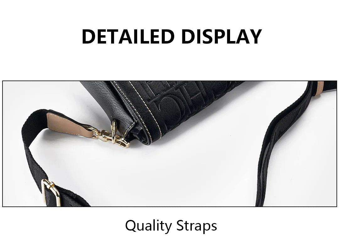 Autumn and Winter Solid Color Crossbody Bag Letter Printing High Quality Women's Fashion Elegance 2025 Classic Women's Bag