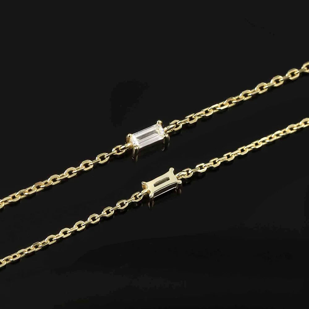 2.5mm Moissanite Bracelets For Women S925 Silver 18K Gold Plated Emerald/Pear Cut Lab Diamond HandChain Party Fine Jewelry