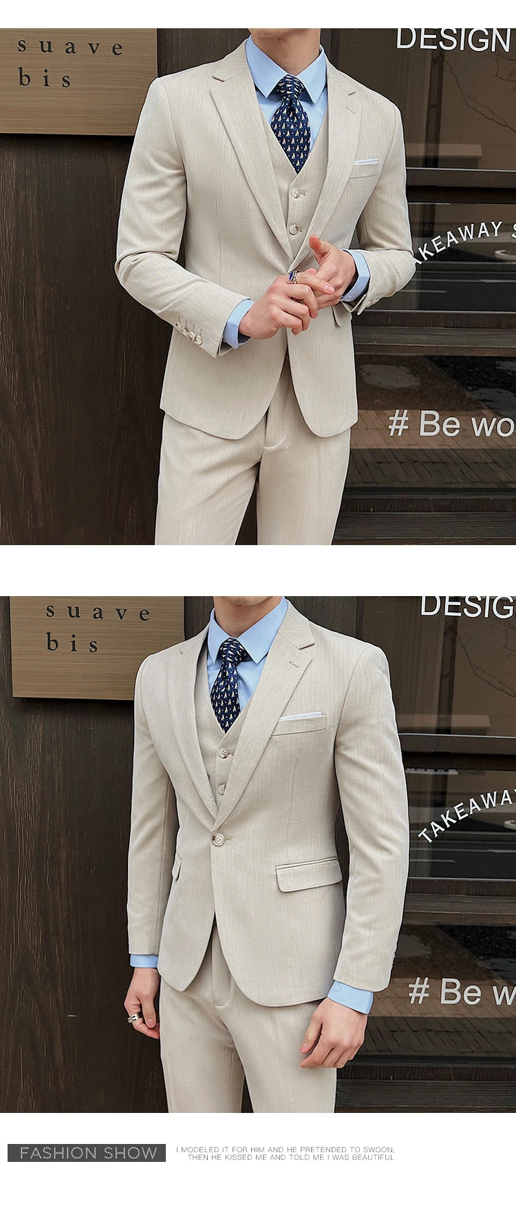 ( Jacket + Vest + Pants ) High-end Men's Slim Business Casual Suit Groom Wedding Dress Party Suit Blazers Waist Coat Trousers
