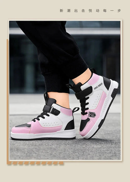 Children‘s High-top Basketball Boots Boys Girls Non-slip Basketball Trainers Outdoor Jogging Sneakers Breathable Athletic Shoes