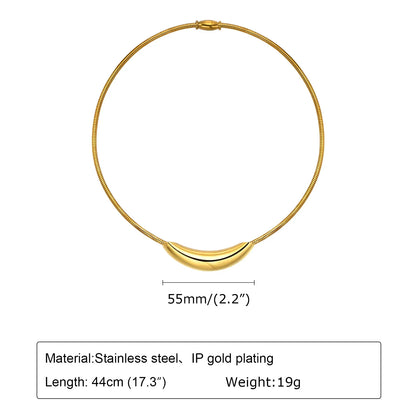 Choker Neck Cuff for Women, Open Collar Choker Torques Necklace Adjustable ,Simple Stainless Steel Jewelry