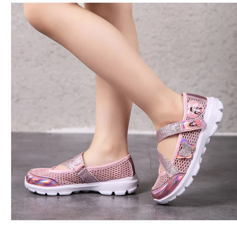 Girls Sandals Cartoon Sweet Soft Sole Children Beach Shoes Children's Summer Floral Sandals Princess Shoes Fashion Cute