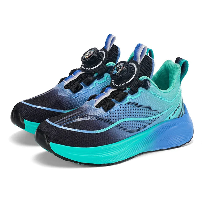 Outdoor Lace-up Boys Girls Knit Jogging Shoes Gym Sneakers Children‘s Basketball Shoes Non-slip Breathable Sports Training Shoes