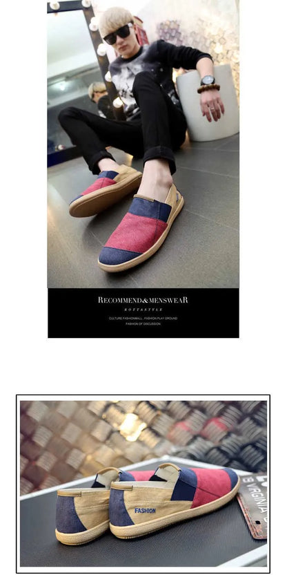 Fisherman's Shoes Fashion Flat Canvas Sneakers Slip On Men's Espadrilles Walking Casual Shoes For Men Loafers Summer