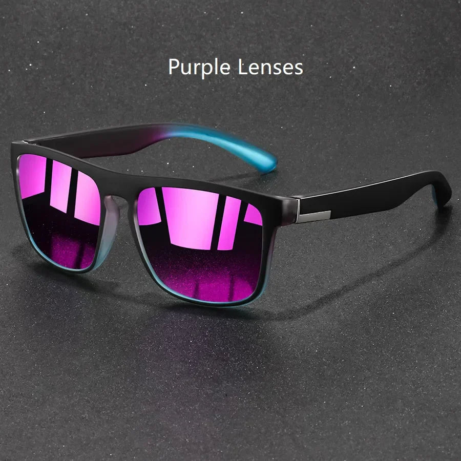 4PCS Fashion Vintage Square Sunglasses Men Women Fishing Driving Man Luxury Brand Designer Sun Glasses Anti-Glare Retro Eyewear