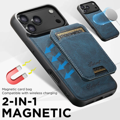 Wireless Charging Phone Case Magnet Card Holder Stand Faux Leather For iPhone 17 Pro Max 16 Plus 15 14 13 12