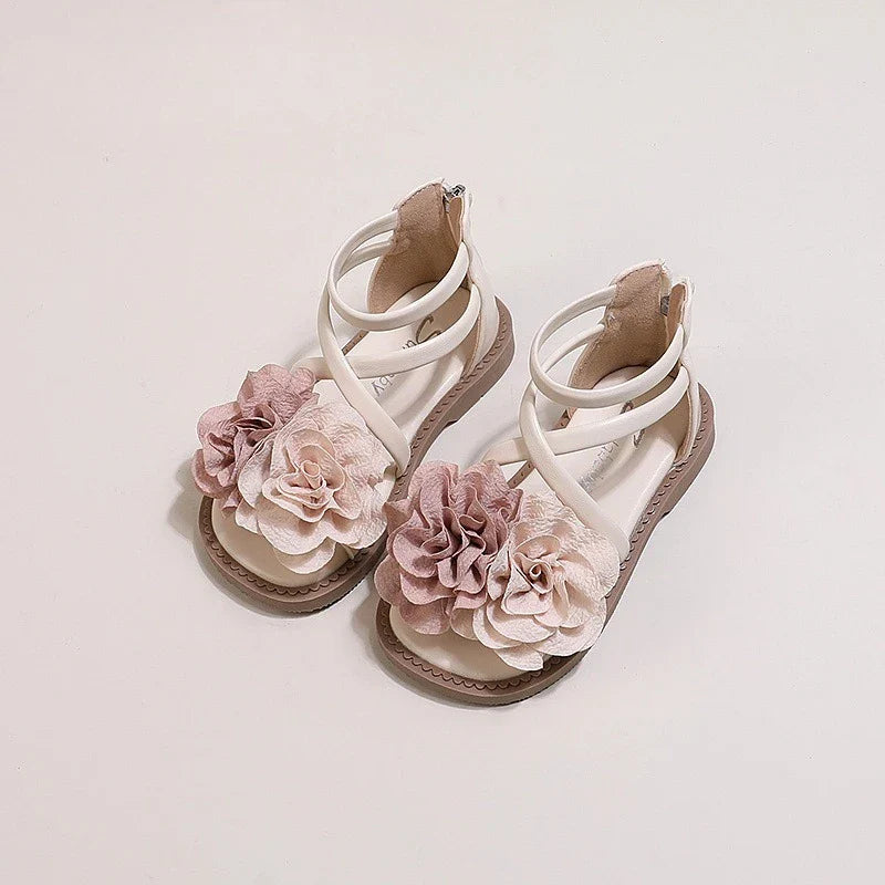 Girls' Sandals 2026 Summer New Children's Flower Princess Shoes Soft Sole Anti Slip Baby Girls' Roman Sandals