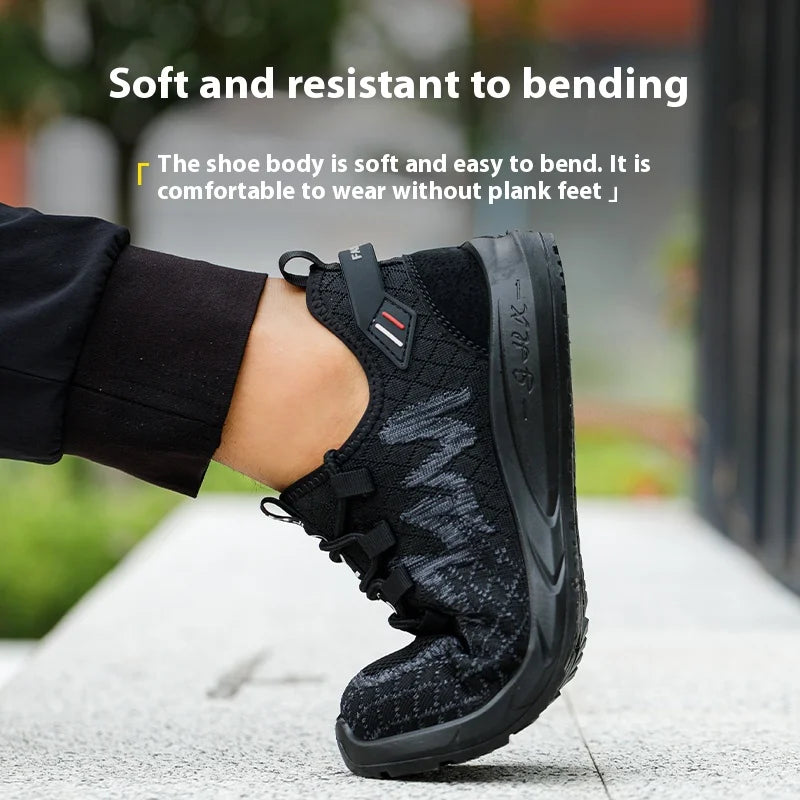 Light Breathable Sneaker Safety Shoes Steel Toe Shoes for Men Anti-slip Anti-impact Anti-puncture Outdoor Work Security Shoes
