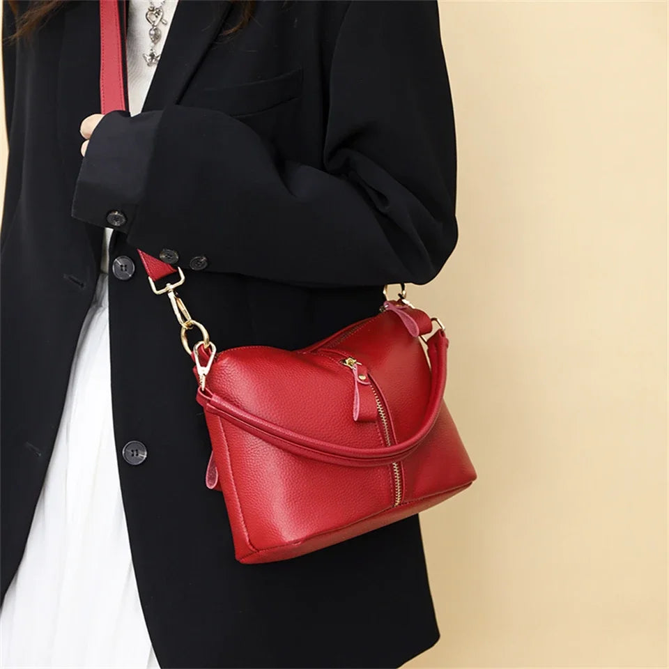High Quality Genuine Leather Women Tote Bag Luxury Soft Cowhide Ladies Shoulder Crossbody Bags 2024 Fashion Female Messenger Sac