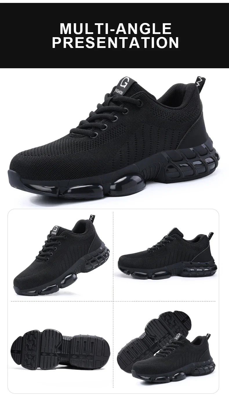Steel Toe Safety Shoes Anti-smash Puncture-Proof Safety Work Shoes Breathable Wear-Resistant Construction Industrial Footwear
