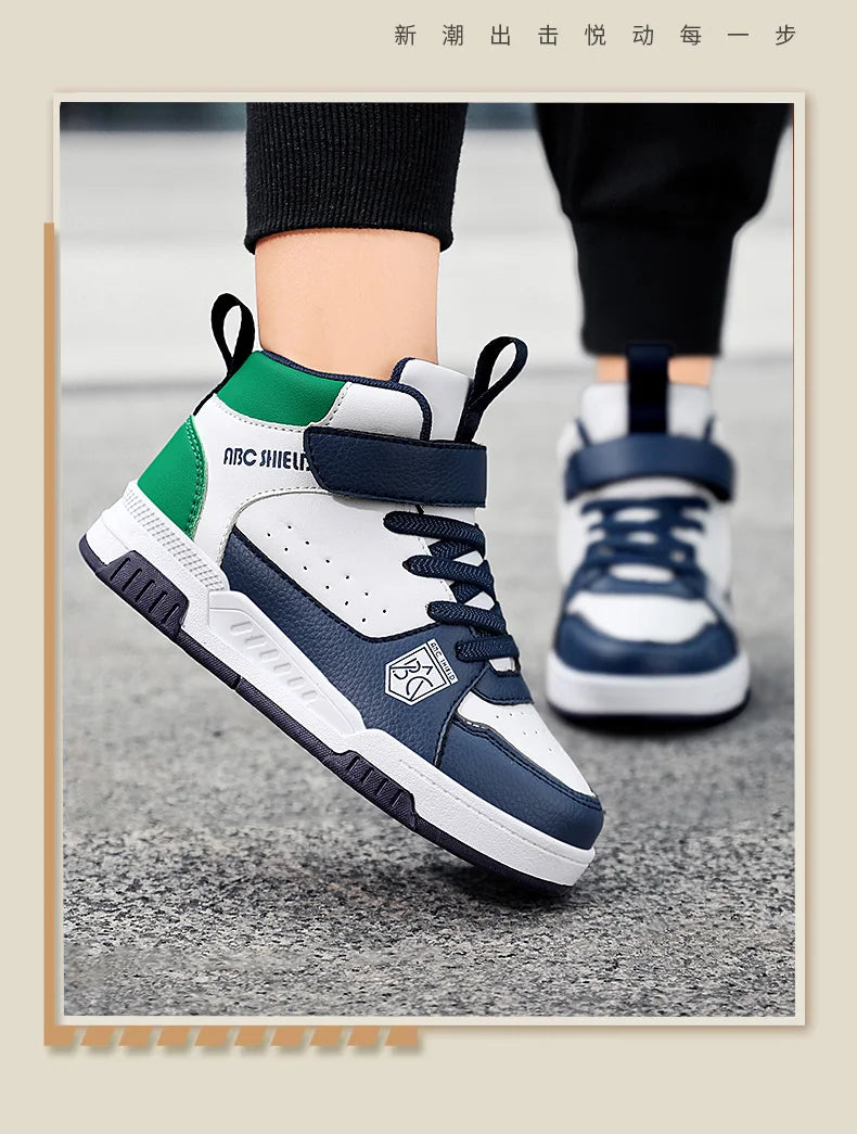 Children‘s High-top Basketball Boots Boys Girls Non-slip Basketball Trainers Outdoor Jogging Sneakers Breathable Athletic Shoes