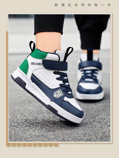 Children‘s High-top Basketball Boots Boys Girls Non-slip Basketball Trainers Outdoor Jogging Sneakers Breathable Athletic Shoes