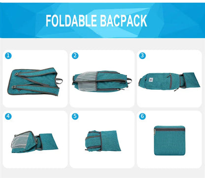 Portable Foldable Backpack,Men Women Ultralight Folding Bag,Outdoor Climbing Cycling Hiking  Knapsack Travel Daypack