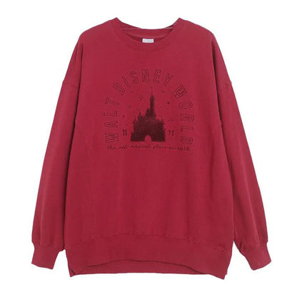Embroidery Sweatshirt Women O Neck Pullover Tops Female Casual Loose Jumper Oversized Unisex Couple