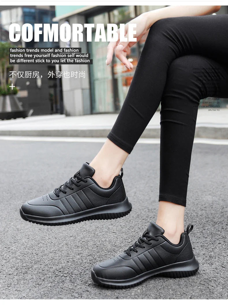Chef shoes four season soft-sole anti-slip oil-proof waterproof portable kitchen work shoes fashion plus size casual men's shoes