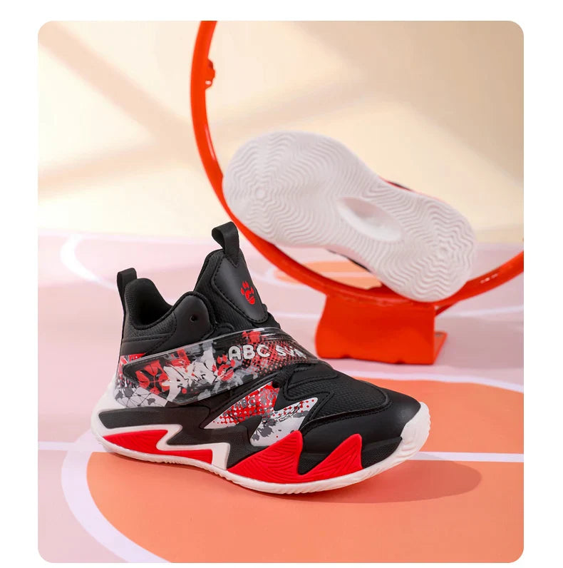 Kids Basketball Shoes Tactical Boots Ankle Support Sneakers Breathable Boys Girls Sports Shoes Shock-absorbing Athletic Shoes