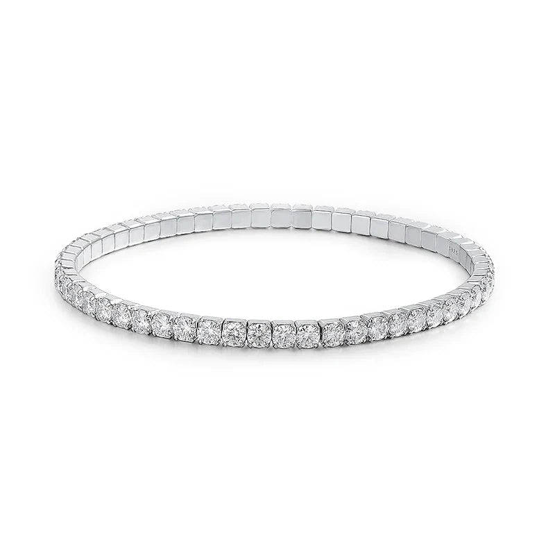 3mm Elastic Moissanite Tennis Bracelets for Women Men Full Diamond Sparkling Pure 925 Sterling Silver Jewelry Wholesale