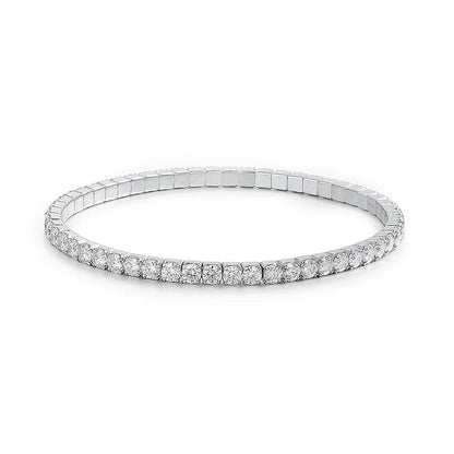 3mm Elastic Moissanite Tennis Bracelets for Women Men Full Diamond Sparkling Pure 925 Sterling Silver Jewelry Wholesale