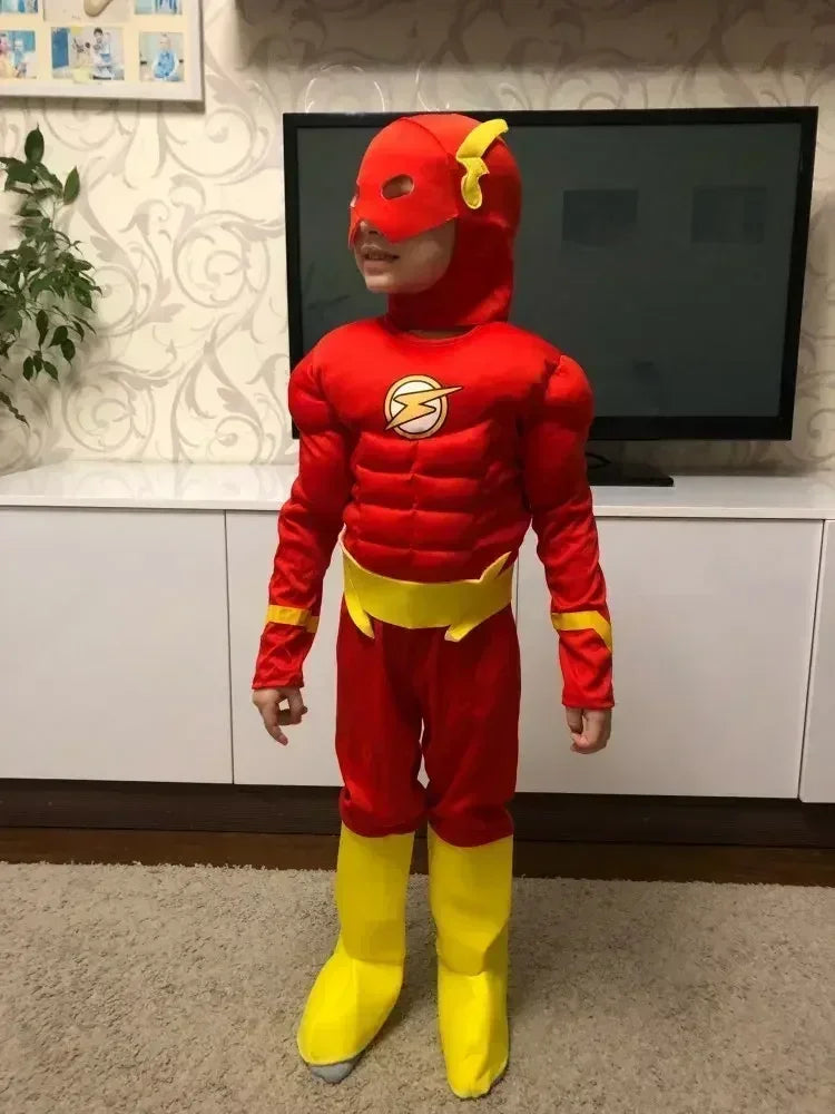 Children's Full Body Jumping Set Muscle Children's Set 2024 New Halloween Superhero Flash Role Playing Costume