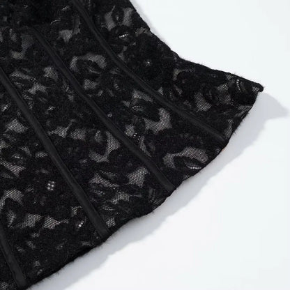 2026 Sexy Chic Black Lace Party Tops Strapless vest Short Evening Club Corset Tops Fashion Y2K Girl Streetwear Tops