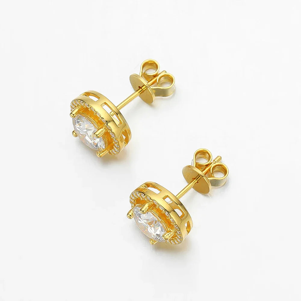Trendy 1-4CT Full Moissanite Stud Earrings For Women Party Bridal Fine Jewelry S925 Sterling Silver Diamond Earring