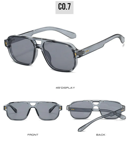 Fashion Square Sunglasses Women Men Driving Rivets Arrow Decoration Casual Travel Suitable for All Sun Glasses Uv400