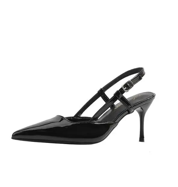 Nova Marca Plus Size 34-42 Mulheres Sandálias de Salto Retrô Roma Sapatos de Salto Alto Feminino Salto Alto INS Couro Fivela Scarpins Mules