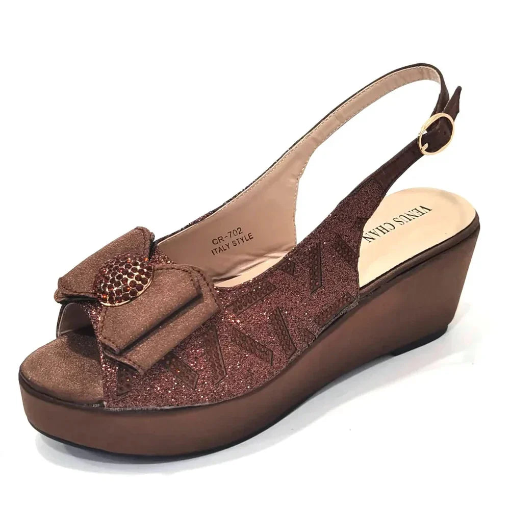 Specially Designed Black African Women's Round Toe High Heels Suitable for Wedding Party