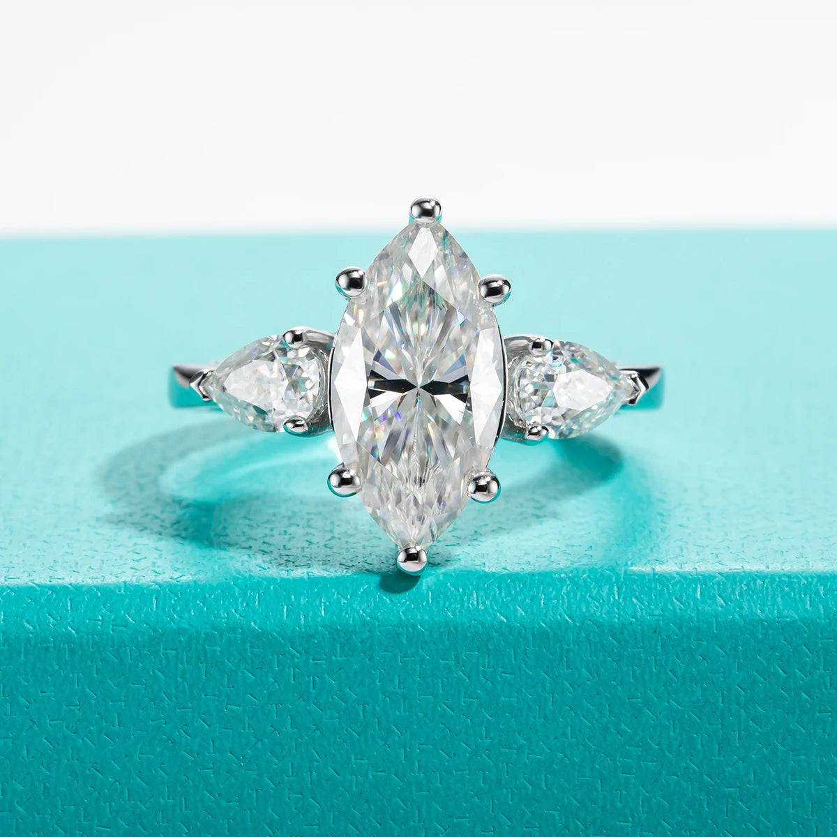 4cttw Marquise Cut D Color Moissanite Diamond Engagement 925 Sterling Silver Rings For Women Jewelry Wholesale