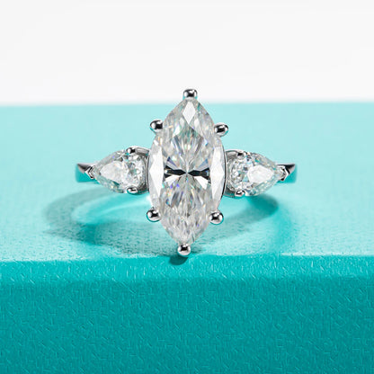4cttw Marquise Cut D Color Moissanite Diamond Engagement 925 Sterling Silver Rings For Women Jewelry Wholesale