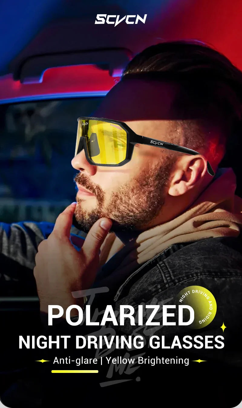 Yellow Polarized Cycling Sunglasses Men Bike MTB Driving Glasses Women Outdoor Sports Hiking Fishing UV400 Glasses