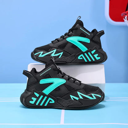 A pair of children's four-season mesh high-top basketball shoes, wear-resistant basketball shoes, sizes 33-40，HL-999