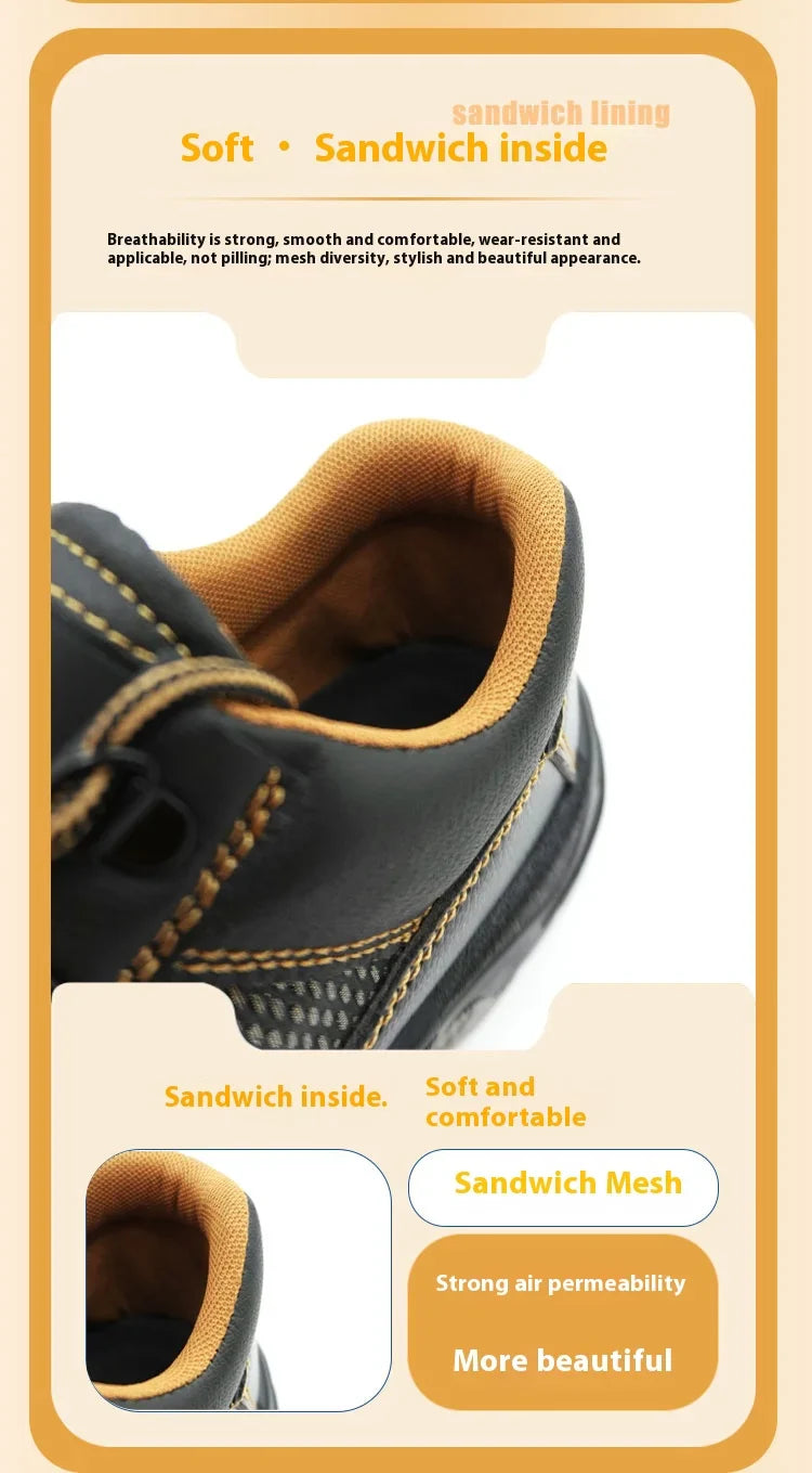 Anti-Smashing Anti-Piercing Labor Protection Shoes New Style Slip-Resistant Wear-Resistant Oil-Resistant Safety Work Footwear