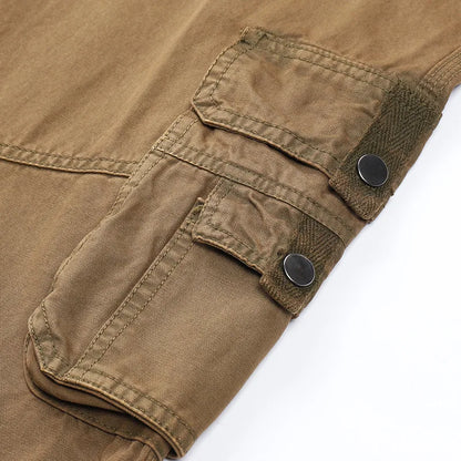 Four-season Pure Cotton Casual Pants Men's Work Pants Multi-pocket Straight Trousers