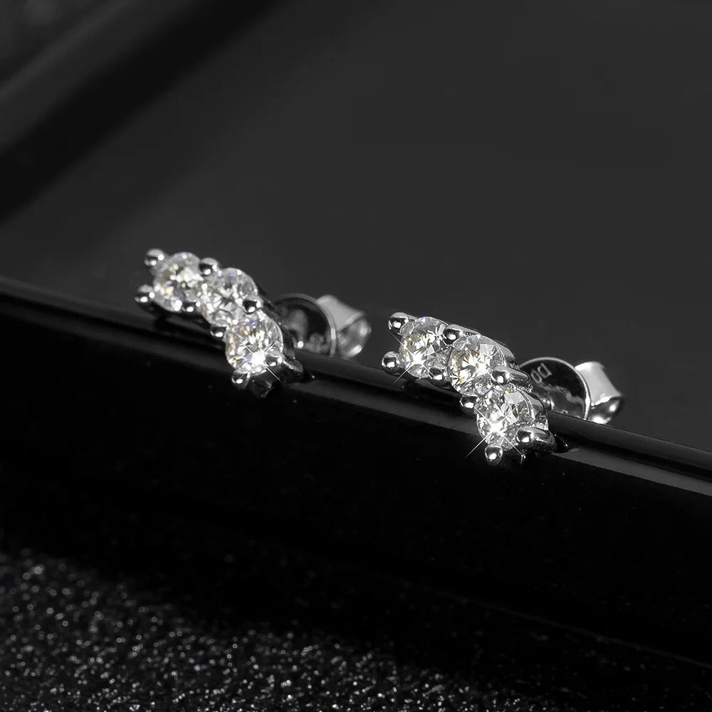 D VVS1 Full Moissanite Earrings for Women Classic Trendy Party Daily Wear GRA Certified s925 Sliver Plated 18k Earring