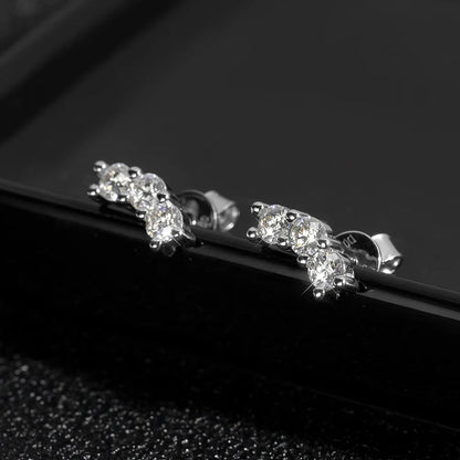 D VVS1 Full Moissanite Earrings for Women Classic Trendy Party Daily Wear GRA Certified s925 Sliver Plated 18k Earring
