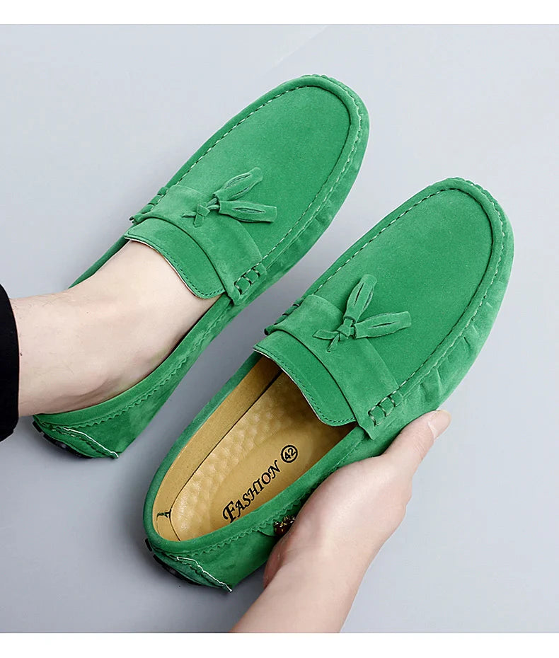 2025 New Beanie Shoes Men's Tassel Frosted Soft Sole Korean Style Easiest for Match Fashion Casual Shoes British Lazy Driving Trbottomy Shoes