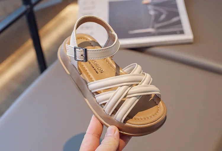 2026 Elegant Summer New Style Korean Version Princess Children's Sandals Elegant Open Toe Stylish Versatile Cute Student Sandals
