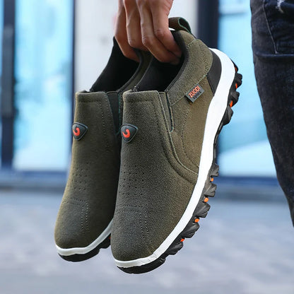 2025 New lightweight casual sports shoes, men's plaque-sized running shoes, loafers, walking and outdoor hiking shoes