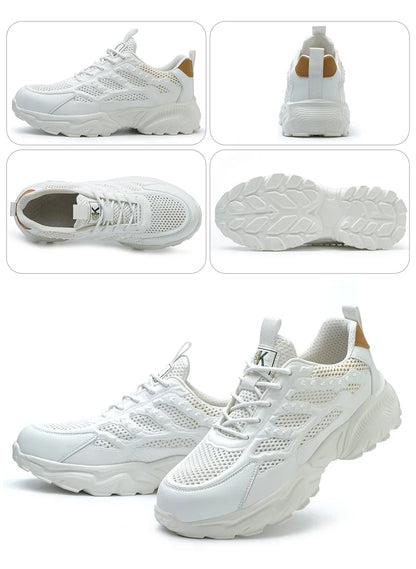 Summer Work Shoes with protection breathable Lightweight ShoesSteel Toe Shoes Men  Anti-smashing Industrial Safety Shoes