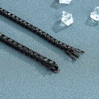 3/4/5/6.5mm Moissanite Diamond Tennis Bracelet for Men Women 925 Silver Plated 18K Black Gold Diamond Bracelets with Certificate