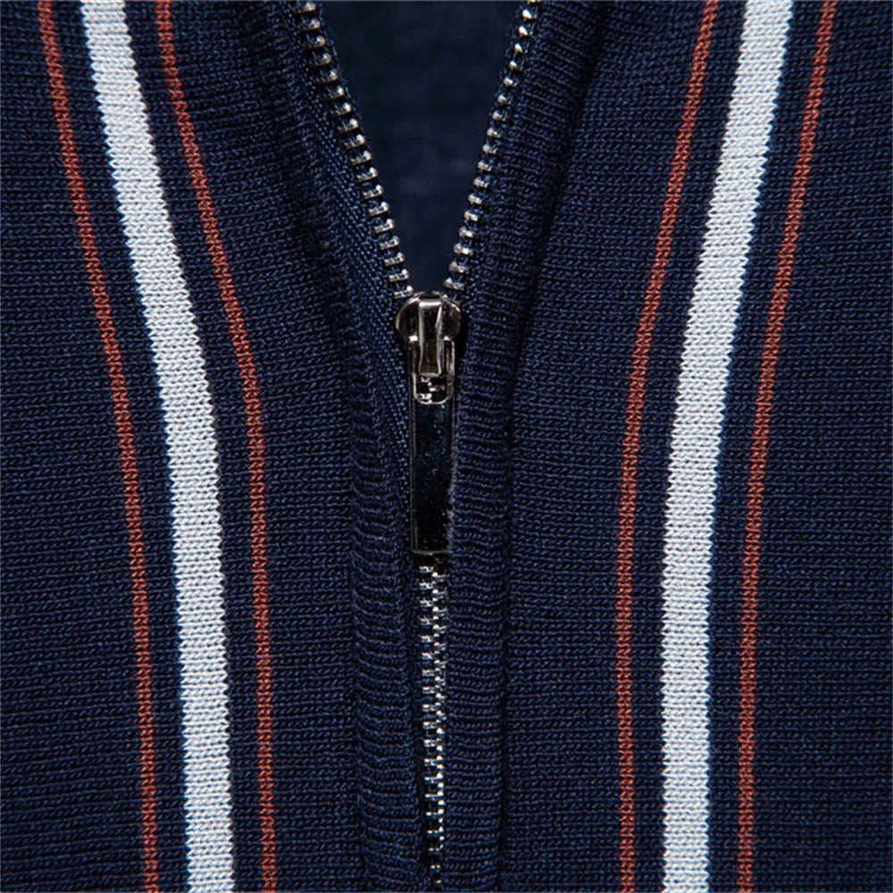 Men's Stripe Polo Shirt Old Money Style Short Sleeve Soft Breathable Casual Elegant Fabric for Comfortable Wear