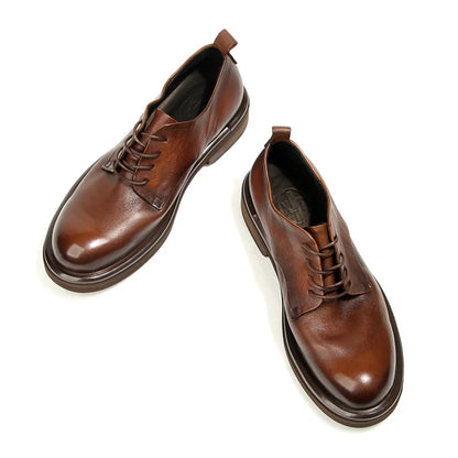 Soft Leather Mens Formal Shoes Luxury Quality Comfortable Brand Handmade Retro Genuine Leather Daily Wedding Social Shoes Male